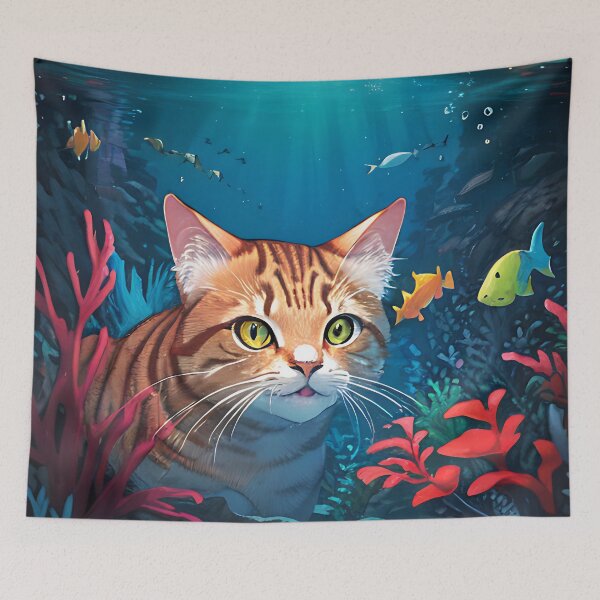 Item preview, Underwater Cat designed and sold by Cyrical.