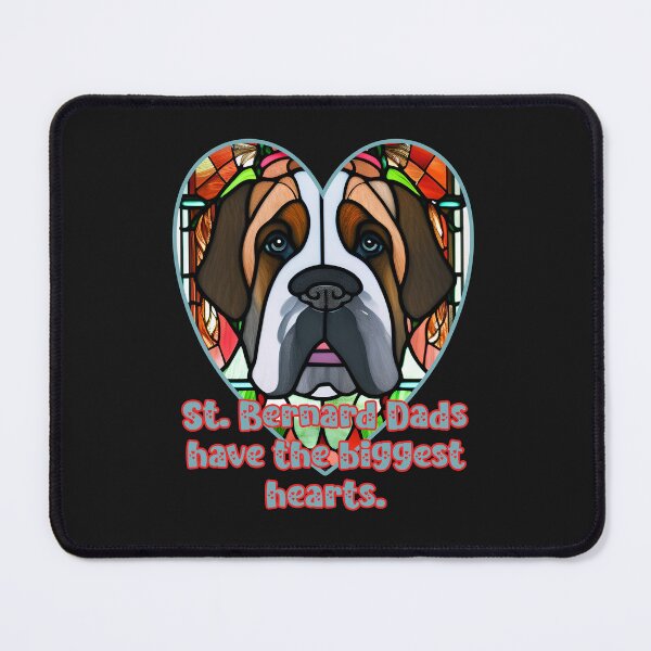 Item preview, St. Bernard Dads Have the Biggest Hearts: Funny Stained Glass Heart Doggy Design designed and sold by JoyOfHopeStore.