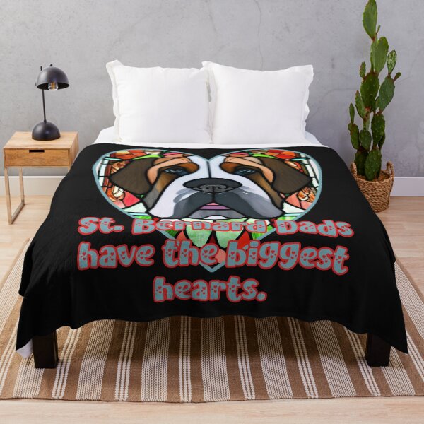 Item preview, St. Bernard Dads Have the Biggest Hearts: Funny Stained Glass Heart Doggy Design designed and sold by JoyOfHopeStore.