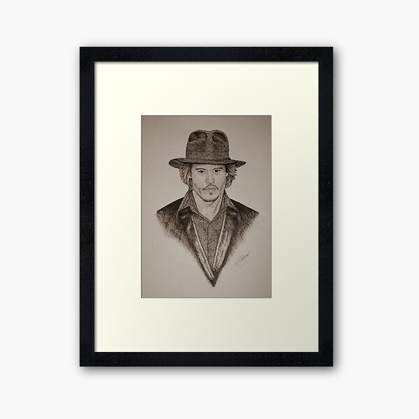 Johnny - B&W Framed Art Print