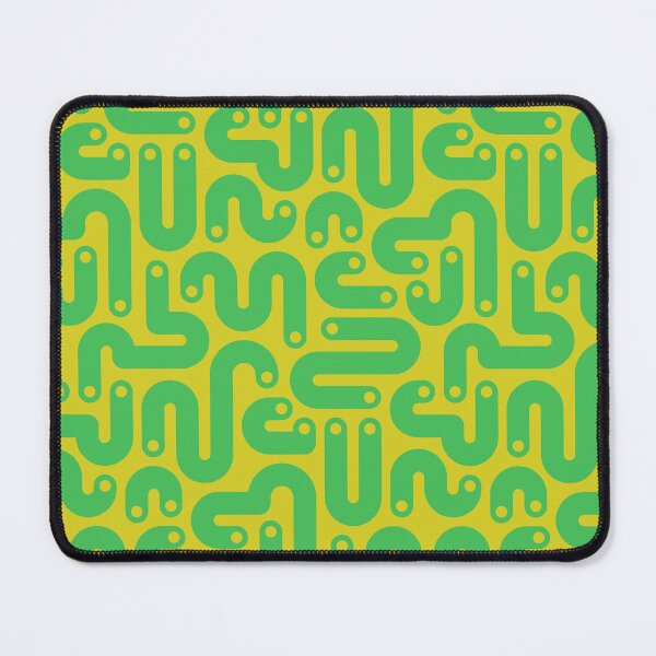 Item preview, JELLY BEANS Squiggly New Wave Postmodern Abstract 1980s Geometric with Dots in Grass Green on Citron Yellow - UnBlink Studio by Jackie Tahara designed and sold by Jackie Tahara of UnBlink Studio.