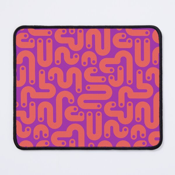 Item preview, JELLY BEANS Squiggly New Wave Postmodern Abstract 1980s Geometric with Dots in Coral Orange on Bright Purple - UnBlink Studio by Jackie Tahara designed and sold by Jackie Tahara of UnBlink Studio.