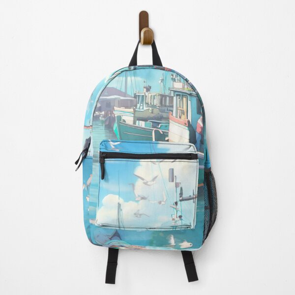 Item preview, Boat in the Blue Harbor designed and sold by GingerSilkShop.