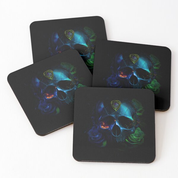 Item preview, Blue botanic skull designed and sold by Anas Xenophon.
