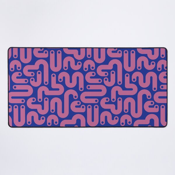 Item preview, JELLY BEANS Squiggly New Wave Postmodern Abstract 1980s Geometric with Dots in Peony Purple on Blue - UnBlink Studio by Jackie Tahara designed and sold by Jackie Tahara of UnBlink Studio.