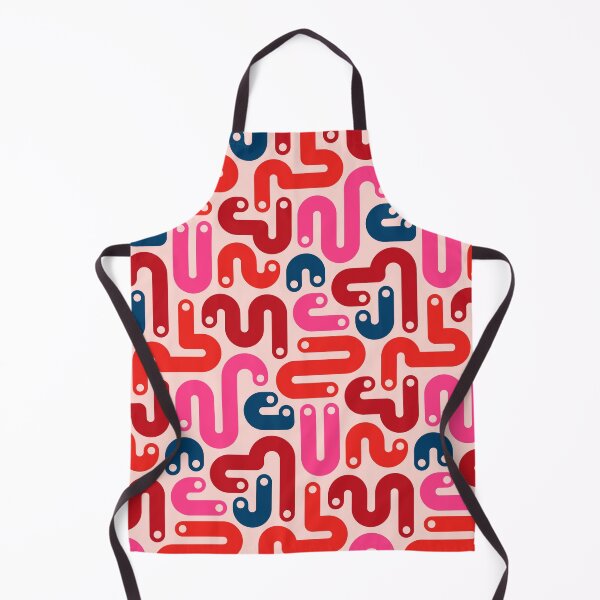 Item preview, JELLY BEANS Squiggly New Wave Postmodern Abstract 1980s Geometric with Dots in Red Fuchsia Pink Burgundy Blue on Blush - UnBlink Studio by Jackie Tahara designed and sold by Jackie Tahara of UnBlink Studio.