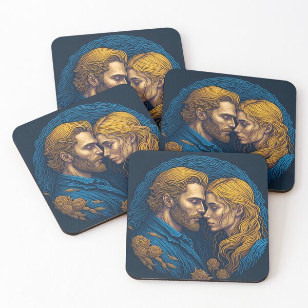 Item preview, Art painting couple facing each other designed and sold by ARTSY900.