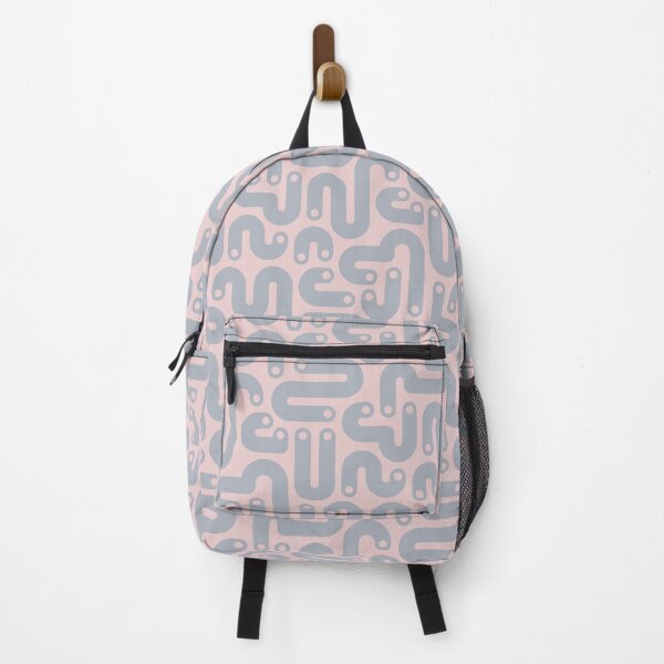 Item preview, JELLY BEANS Squiggly New Wave Postmodern Abstract 1980s Geometric with Dots in Silver Gray on Soft Pink - UnBlink Studio by Jackie Tahara designed and sold by Jackie Tahara of UnBlink Studio.