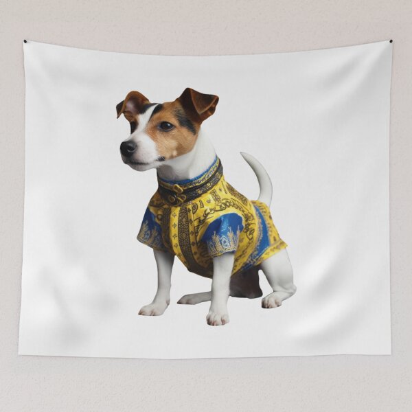 Item preview, Calm Jack Russell Terrier Wearing A Vyshyvanka | Ukrainian Artwork | AI Generated Artwork designed and sold by john00ivy.