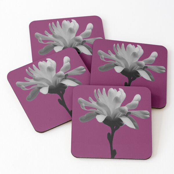 Item preview, Monochrome Magnolia Blossom - bergundy background designed and sold by Louise-Mae.