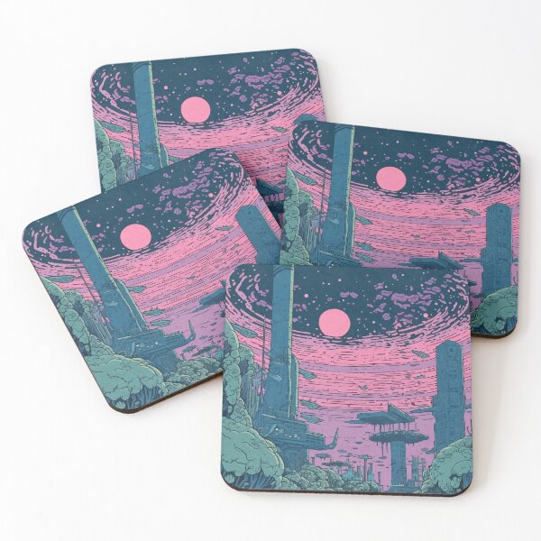 Item preview, Trippy Sci-fi Vintage Psychedelic City and Nature Scene designed and sold by talisman88.