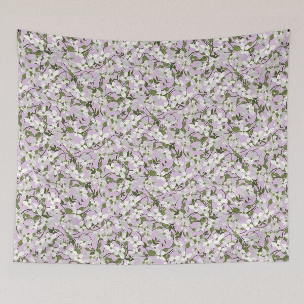 Item preview, Dogwood Blossoms on Lavender Half-drop Repeat 5748 designed and sold by Art in My Loft.