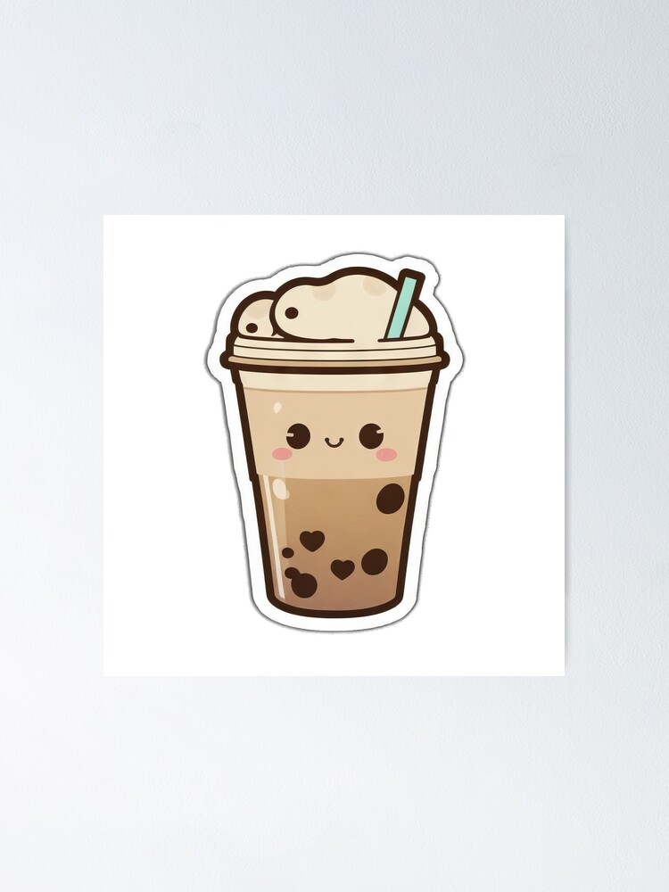 Kawaii Cute Iced Coffee For Coffee Lovers Art Board Print for