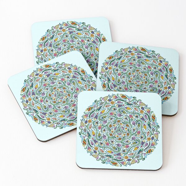 Item preview, School Of Fish With Seaweed Mandala designed and sold by Unhinged Heather.