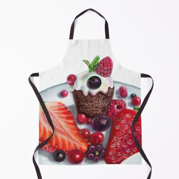 Item preview, chocolate cake and berries on a tray designed and sold by bonjourmadame4.