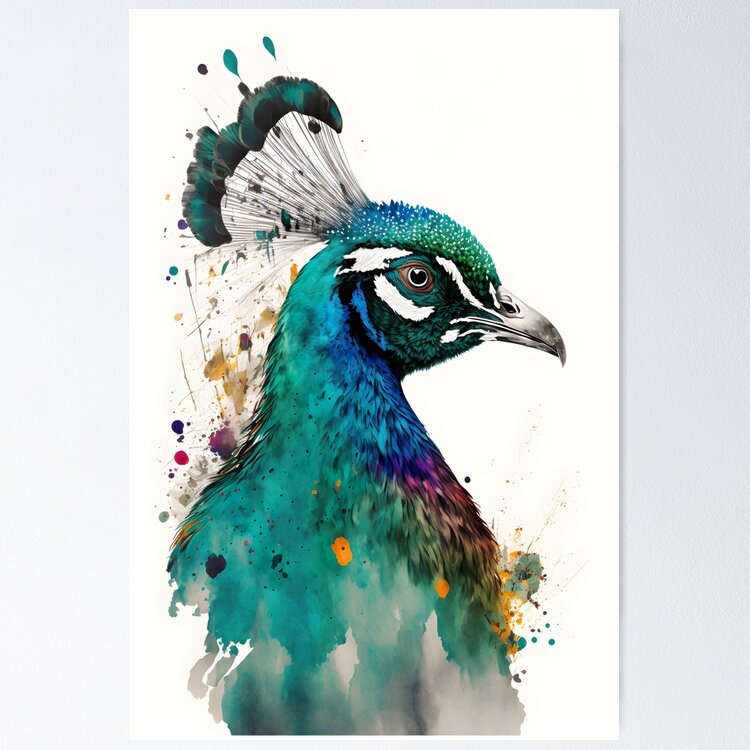 Wall Art Print, Love's Vibrant Peacock: Colorful Texture Portraying Beauty