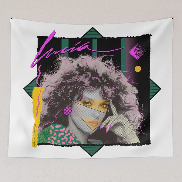 Item preview, LUCIA MENDEZ 80S RETRO STYLE WHITE BACK designed and sold by DiscoDiscoMx.