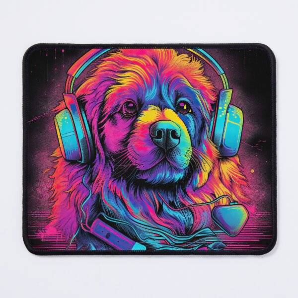Item preview, happy and colorful dog lestening to music designed and sold by robsonnjr.