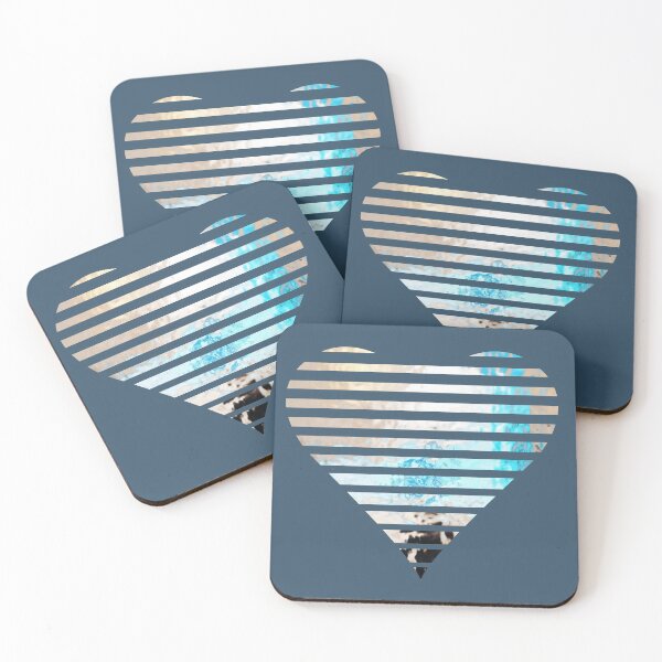 Item preview, Turquoise Striped Heart designed and sold by KiwiArtistDK.