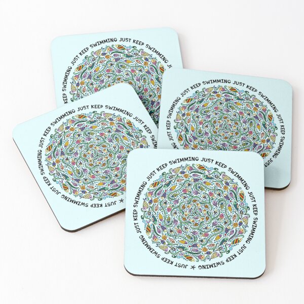 Item preview, School of Fish With Mandala - Just Keep Swimming designed and sold by Unhinged Heather.