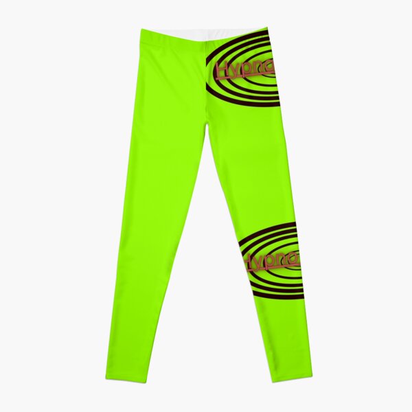 Lime Green and Black Stripes Leggings by Abstract Color