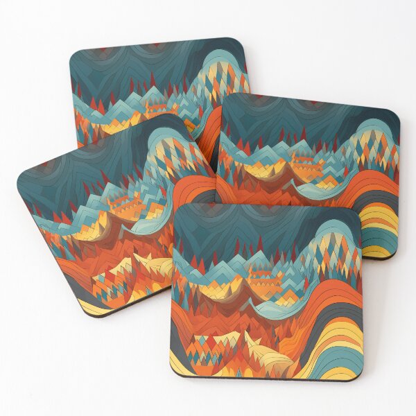 Item preview, Abstract Landscape pattern | Retro Colors designed and sold by Hazmat-AI7.