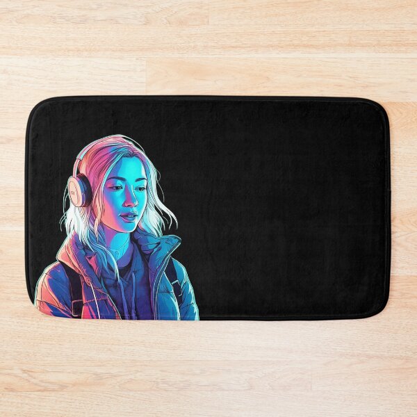 Item preview, Blacklight Lit Girl in Headphones designed and sold by RandomForestBot.