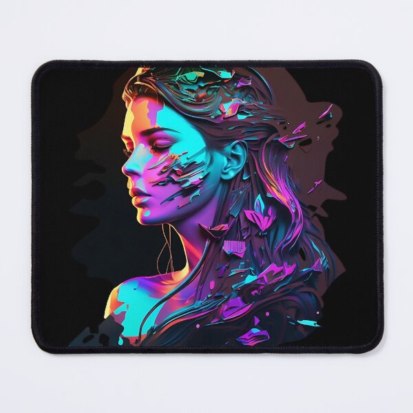 Item preview, Blacklight Painting of a Woman's Face - DIgital Art designed and sold by RandomForestBot.