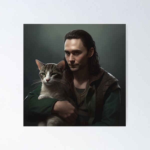 Aperçu de l'œuvre Loki et son chat créée et vendue par CheekieCat.