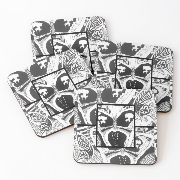 Item preview, MOTH & FRIENDS - drawn moth with morbid skull shapes and more insect patterns designed and sold by OZKURO.