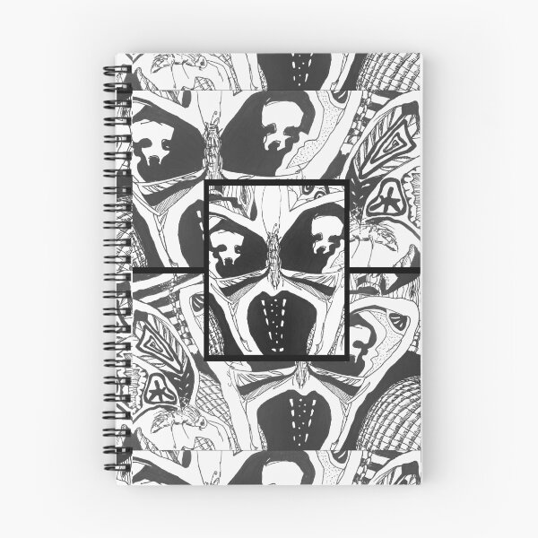 Item preview, MOTH & FRIENDS - drawn moth with morbid skull shapes and more insect patterns designed and sold by OZKURO.