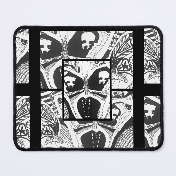 Item preview, MOTH & FRIENDS - drawn moth with morbid skull shapes and more insect patterns designed and sold by OZKURO.