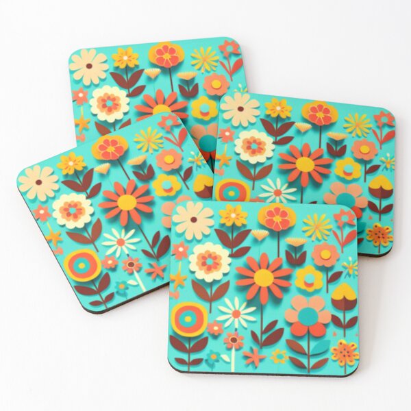 Item preview, Happy Simple Flower Collage Pattern By Brandon Cable designed and sold by BrandonArtWorld.