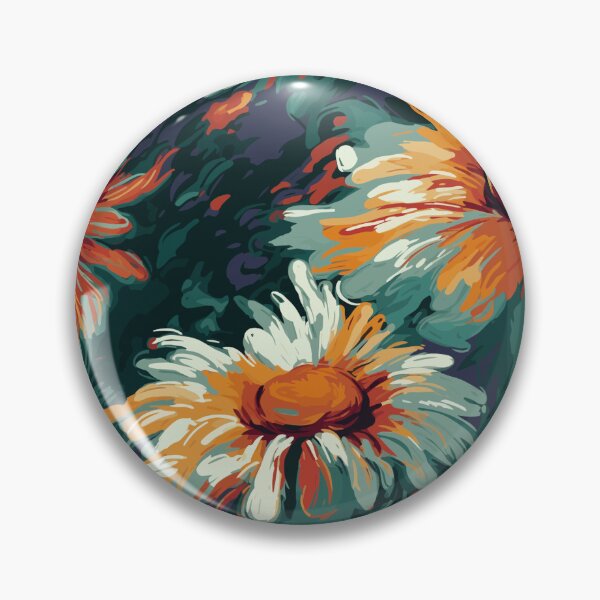 Item preview, Van Gogh-Inspired Big Daisies Pattern - Expressive Strokes and Flowy Turquoise Background designed and sold by TopArtsy.