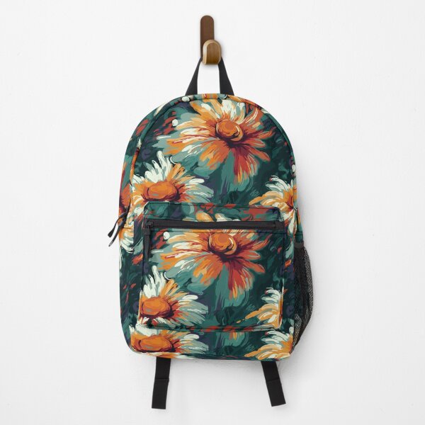 Item preview, Van Gogh-Inspired Big Daisies Pattern - Expressive Strokes and Flowy Turquoise Background designed and sold by TopArtsy.