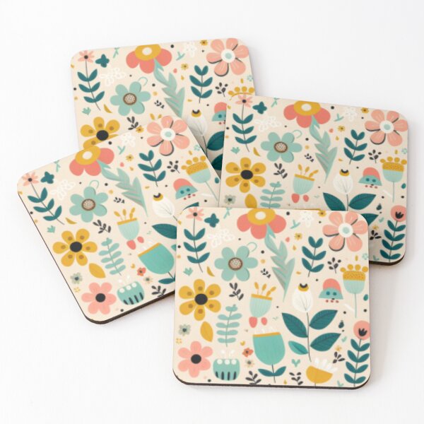 Item preview, Happy Simple Flower Collage Pattern By Brandon Cable designed and sold by BrandonArtWorld.