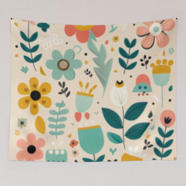 Artikelvorschau, Happy Simple Flower Collage Pattern By Brandon Cable entworfen und verkauft von BrandonArtWorld.