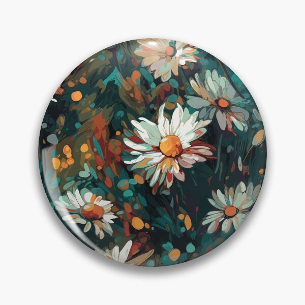 Item preview, Van Gogh-Inspired Daisies Pattern - Expressive Brushstrokes and Splashes of Paint designed and sold by TopArtsy.