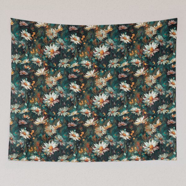 Item preview, Van Gogh-Inspired Daisies Pattern - Expressive Brushstrokes and Splashes of Paint designed and sold by TopArtsy.