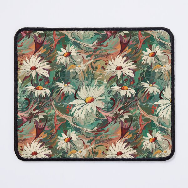 Item preview, Van Gogh-Inspired Daisies Pattern - Vibrant Colors and Flowy Turquoise Background designed and sold by TopArtsy.