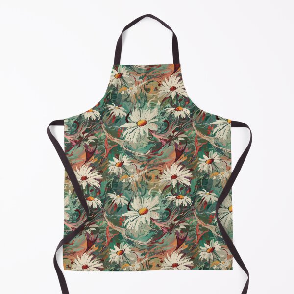 Item preview, Van Gogh-Inspired Daisies Pattern - Vibrant Colors and Flowy Turquoise Background designed and sold by TopArtsy.