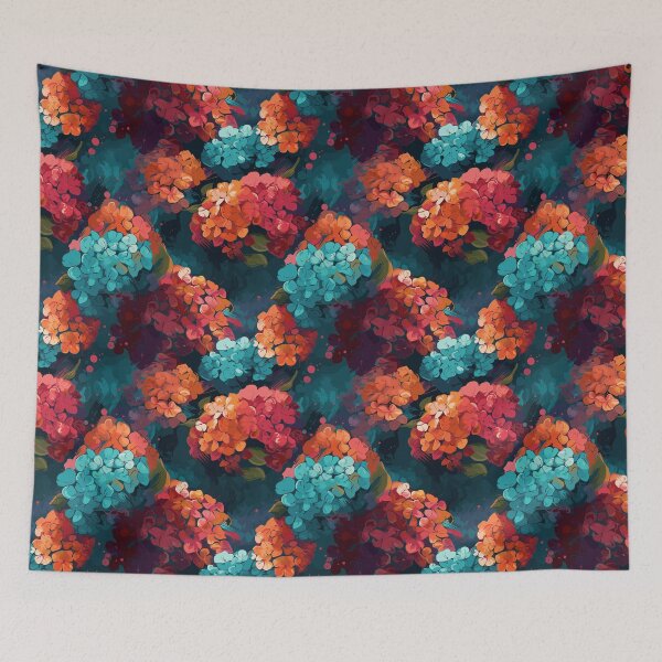 Item preview, Van Gogh-Inspired Hydrangeas Pattern - Expressive Strokes designed and sold by TopArtsy.