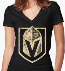 FLORALS - Golden Knights Women's Fitted V-Neck T-Shirt