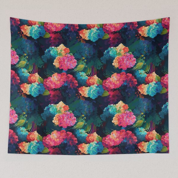 Item preview, Van Gogh-Inspired Hydrangeas Pattern - Bold Color Contrasts and Expressive Strokes designed and sold by TopArtsy.