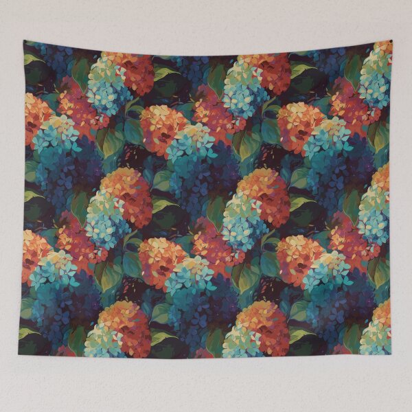 Item preview, Van Gogh-Inspired Hydrangeas Pattern - Expressive Strokes designed and sold by TopArtsy.