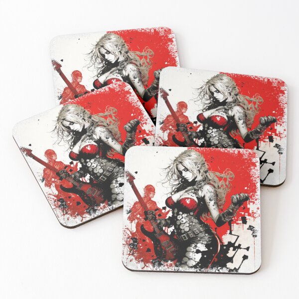 Item preview, ROCKER GIRL LEATHER SUIT SPLASH ELECTRIC GUITAR DESTROYER designed and sold by ogirdorgraphics.