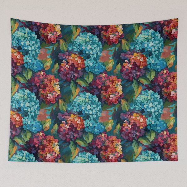 Item preview, Van Gogh-Inspired Hydrangeas Pattern - Textured Background and Expressive Strokes designed and sold by TopArtsy.
