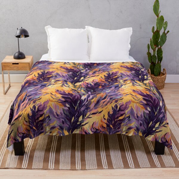 Item preview, Van Gogh-Inspired Lavender Pattern - Bold Color Contrasts and Expressive Strokes designed and sold by TopArtsy.