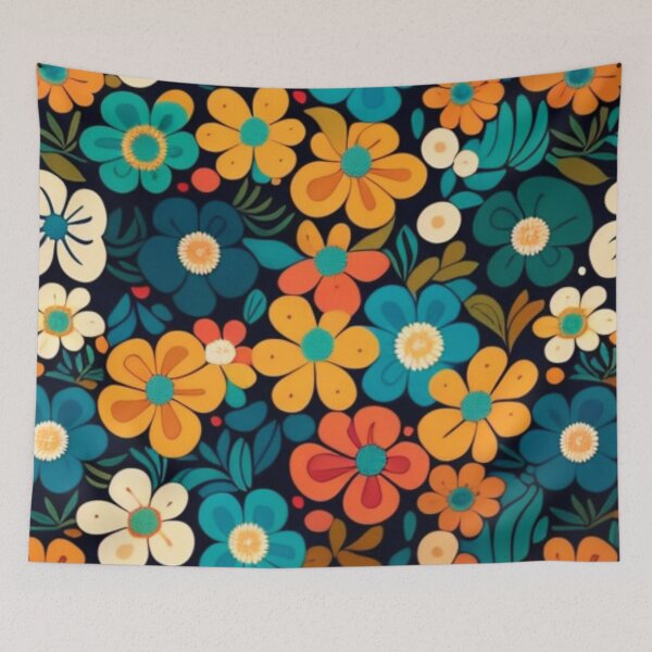 Artikelvorschau, Happy Simple Flower Collage Pattern By Brandon Cable entworfen und verkauft von BrandonArtWorld.