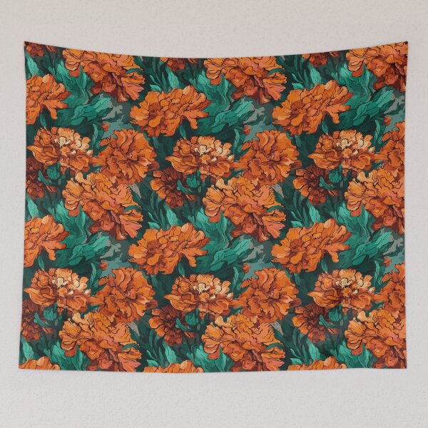 Item preview, Van Gogh-Inspired Marigold Pattern - Swirling Patterns and Expressive Strokes designed and sold by TopArtsy.
